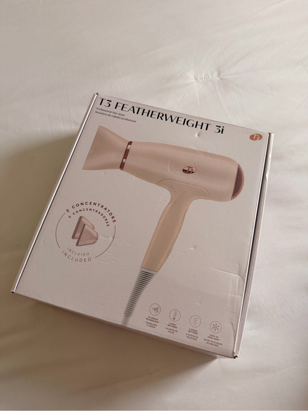 T3 Featherweight 3i Hair Dryer Blush Pink + Rose Gold